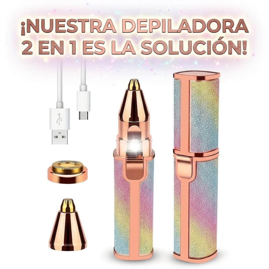 Depiladora facial de precisión indolora recargable